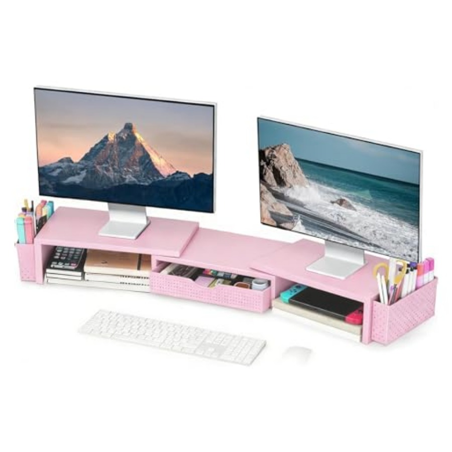 Dual Monitor Stand - Metal Desk Organizers and Accessories, Dual