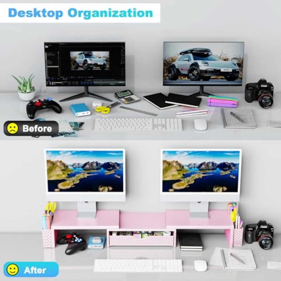 Metal Desk Organizers and Acce - Dual Monitor Stand recensione e prezzo