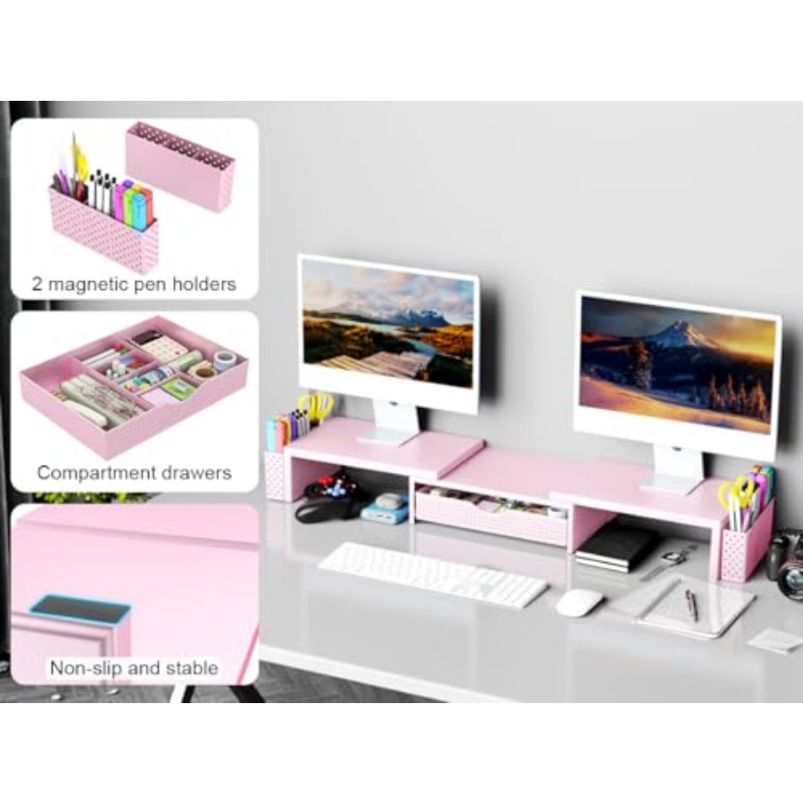 Metal Desk Organizers and Acce - Dual Monitor Stand recensione e prezzo