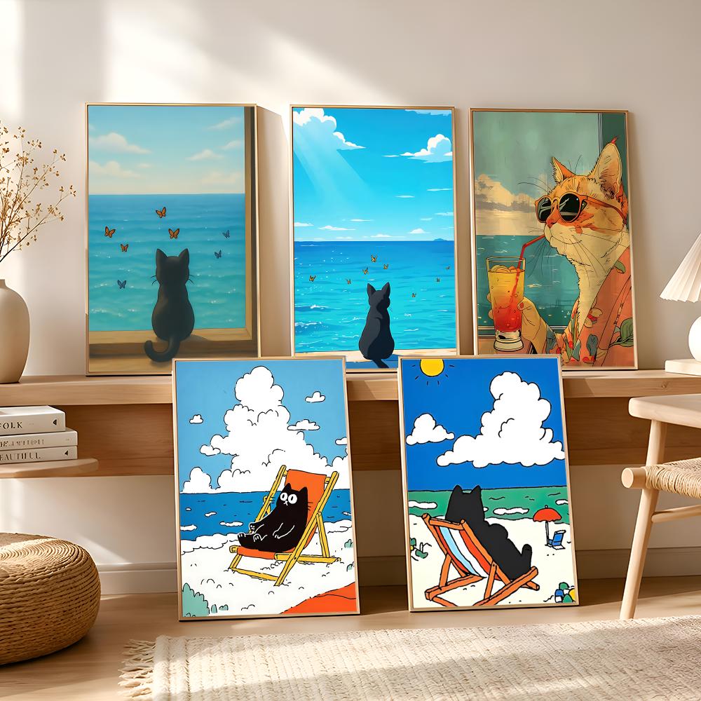 Cat on Beach Poster Wall Art R - Esports Gaming Wallpaper recensione e prezzo